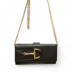 GUCCI Pebbled Leather Horsebit Long Wallet with COA